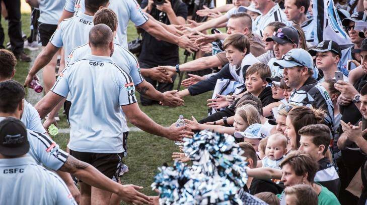 NSW NRL Cronulla Sharks players meet and greet fans at Southern Cross Group Stadium, Cronulla. 27th September 2016, Photo: Wolter Peeters, The Sydney Morning Herald. Photo: Wolter Peeters