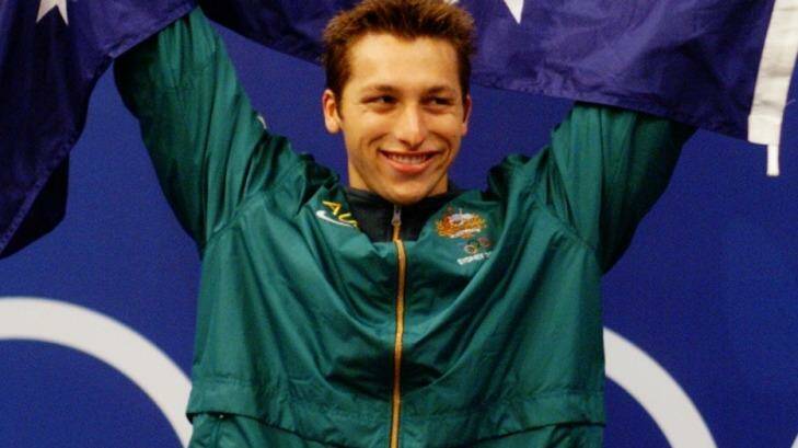 Ian Thorpe wins the 400m Mens freestyle final in World Record time at the Sydney Olympics. Photo taken 16 Sept 2000. Photo: Craig Golding