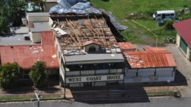 Cooktown's West Coast Hotel shows the effects of Cyclone Ita. Photo: Supplied