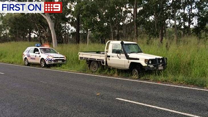 The stolen ute in which Tony Dwaine Morgan and Bradley Thomas Kuhl were allegedly travelling. Photo: Nine News