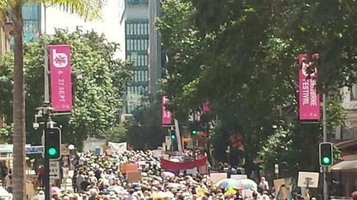 The crowd at the People's Climate March in Brisbane. Photo: Twitter