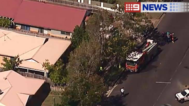 A 61-year-old woman died in a house fire in Inala. Photo: Channel 9
