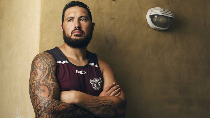 Manly man: Feleti Mateo has finally landed at Brookvale Oval as a Sea Eagles player. Photo: James Brickwood