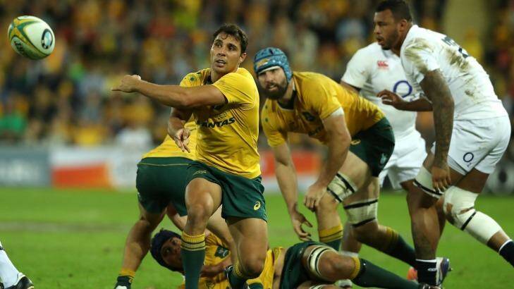 Frustrating series: Nick Phipps passes the ball during the Test between the Australian Wallabies and England at Suncorp Stadium in June. Photo: David Rogers