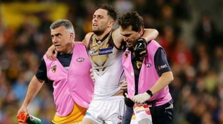 Jack Gunston was injured during the qualifying final against West Coast. Photo: AFL Media/Getty Images
