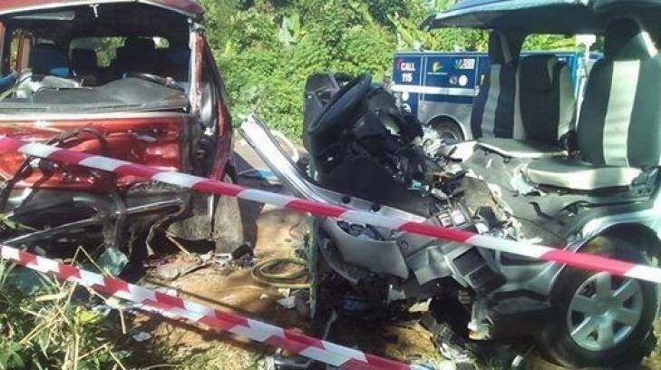 The aftermath of a terrible bus crash in Vanuatu. Photo: Supplied