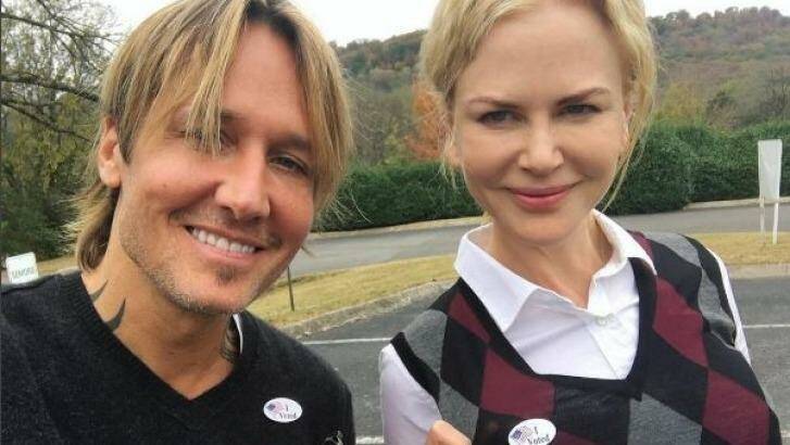 New Zealander Keith Urban and Australian Nicole Kidman's selfie after they voted. Photo: Keith Urban/Instagram