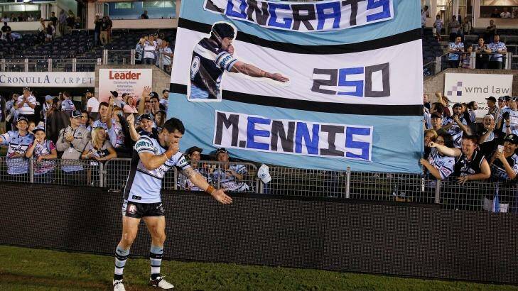 Staying put: Michael Ennis seems likely to be at the Sharks for another year. Photo: Brendon Thorne