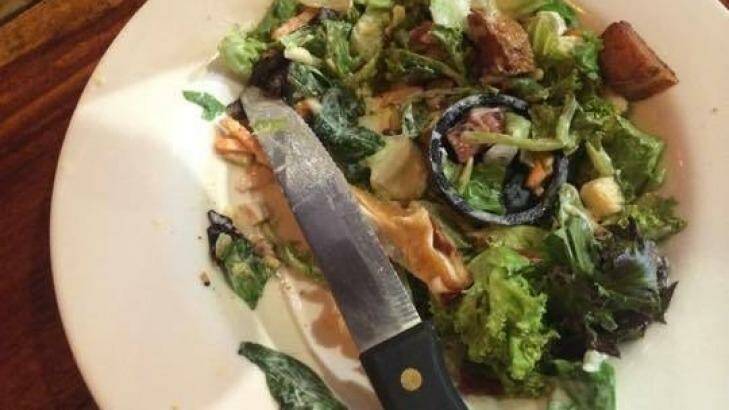 A Hog's Breath Cafe customer found a sink plug in a salad. Photo: Supplied