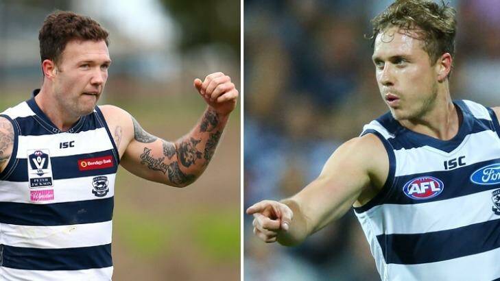 Geelong players Mitch Clark and Mitch Duncan