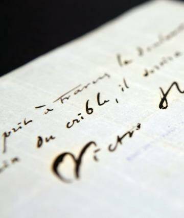 Victor Hugo's signature, part of the State Library exhibition. Photo: Angela Wylie