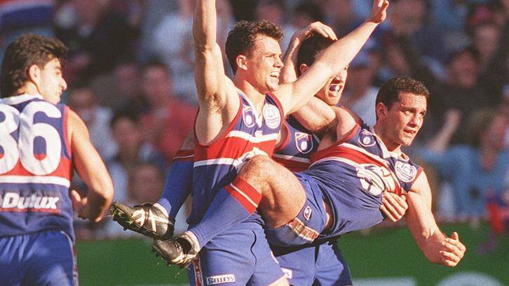 What might have been: Tony Liberatore celebrates in 1997. Photo: Ray Kennedy
