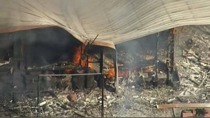Adults and children are reportedly missing after a house fire.  Photo: Nine News Brisbane