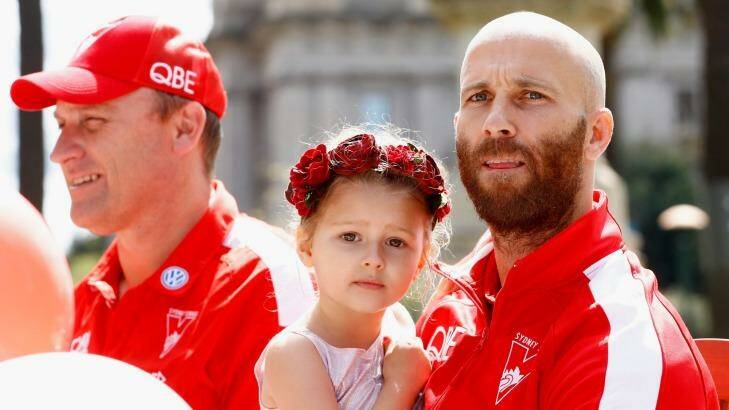 Jarrad McVeigh and his daughter. Photo: Darrian Traynor