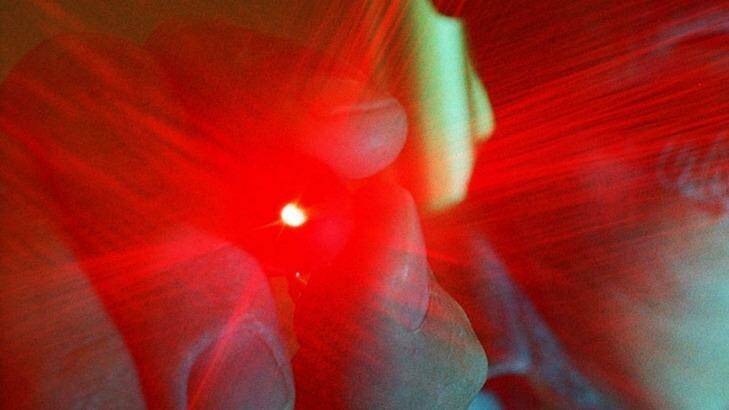 A man has been charged for using a laser pointer.