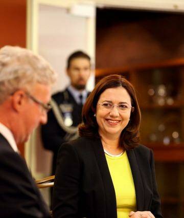 When Premier Annastacia Palaszczuk was sworn in she headed a Cabinet where a majority of ministers were women. Photo: Michelle Smith