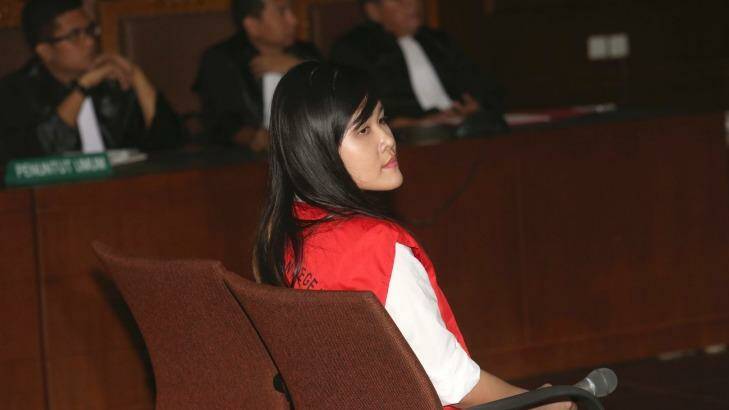 Jessica Wongso, is accused of murdering her friend by poisoning her with cyanide. Photo: Tatan Syuflana