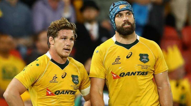 Feeling the pain: Michael Hooper and Scott Fardy. Photo: Getty Images 