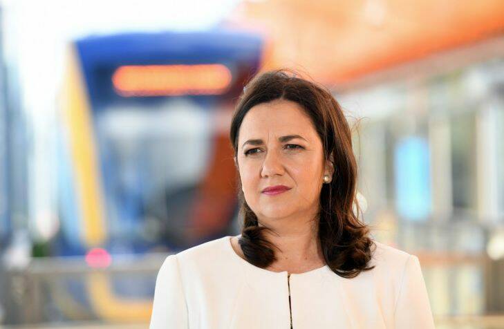 Queensland Premier Annastacia Palaszczuk is seen on a Light Rail platform on the Gold Coast, Friday, November 24, 2017. Ms Palaszczuk is on the campaign trail ahead of tomorrow's state election. (AAP Image/Dan Peled) NO ARCHIVING