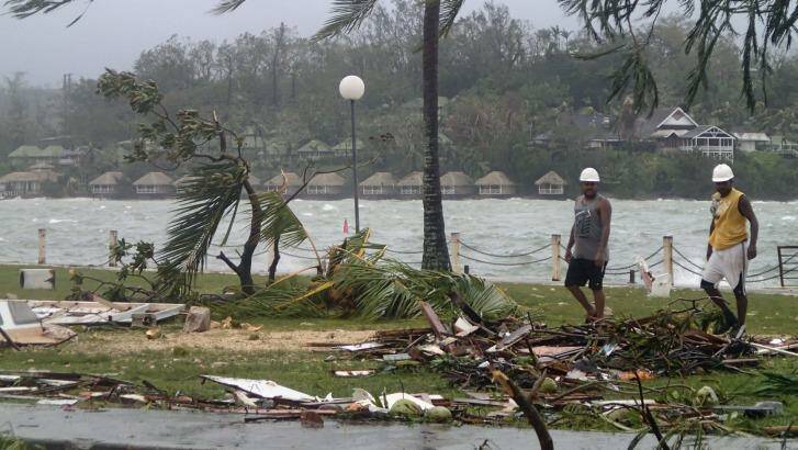 Will Australia be ready to step up?: Scattered debris along the coast of Vanuatu. Photo: Inga Mepham
