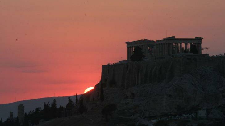 The Acropolis at sunset. Xavier Samuel would love to travel to Greece. Photo: Tim Clayton