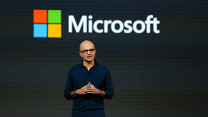 Microsoft CEO Satya Nadella speaks at the New York event. Photo: Microsoft