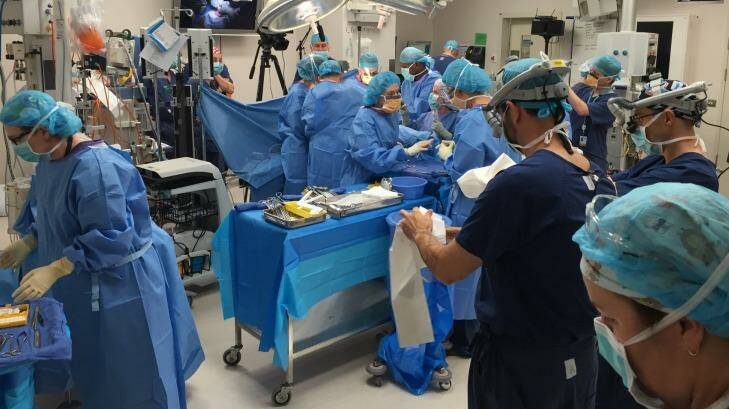Doctors perform ground breaking in-utero surgery on a baby with spina bifida. Photo: Supplied