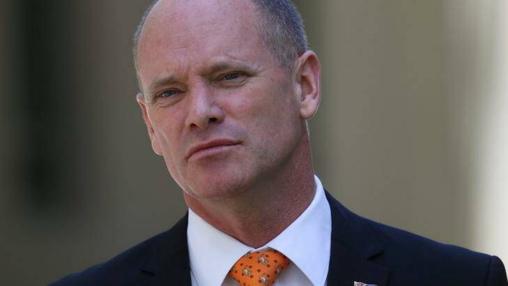 Premier Campbell Newman has fended off journalists' questions during a press conference on Tuesday. Photo: Andrew Meares
