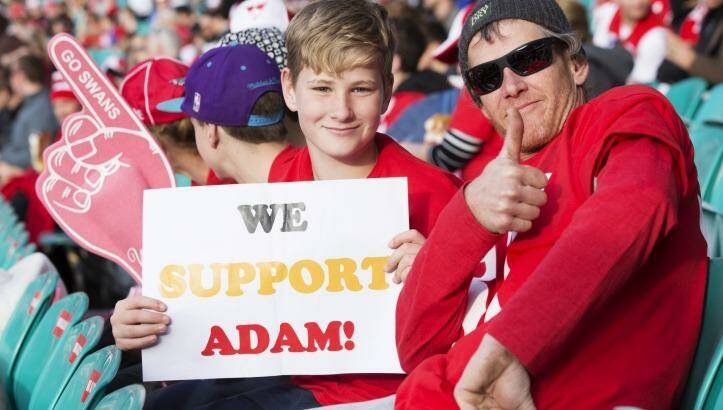 Fans arrived at the ground early to show support for Goodes.  Photo: James Brickwood