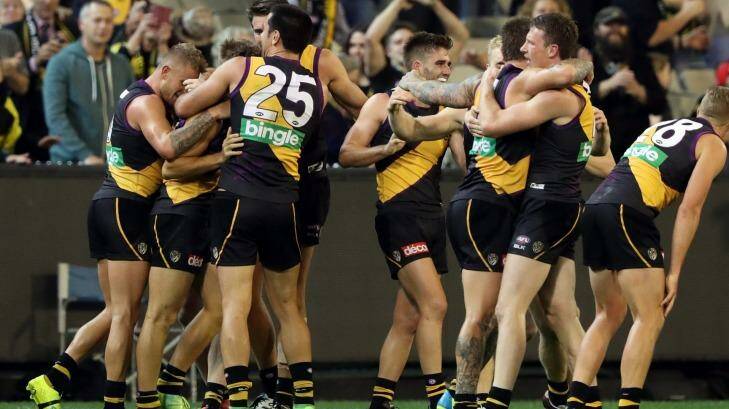 Richmond players got only slightly more excited than the WAtoday editor got on on his couch.
