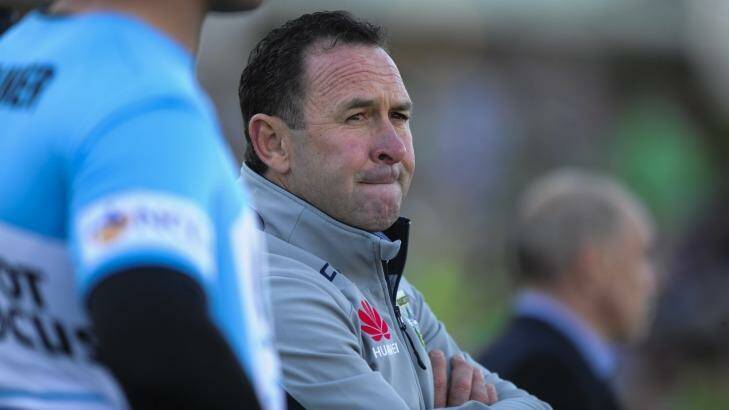 Raiders coach Ricky Stuart has almost completely renewed the squad since 2013. Photo: Graham Tidy 