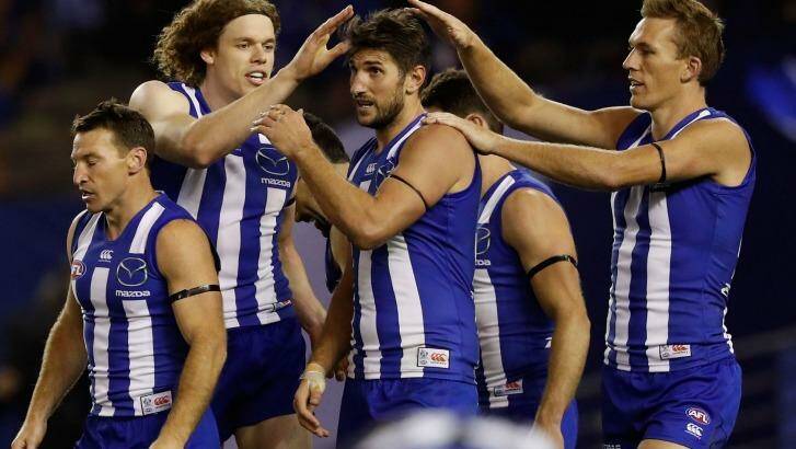 North Melbourne is 9-0 but faces perhaps its stiffest test on Friday night. Photo: AFL Media