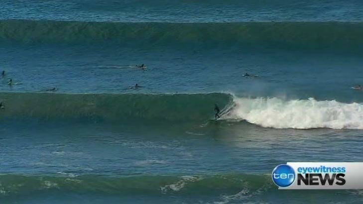 Gold Coast surfers are making the most of the wild weather. Photo: Ten News