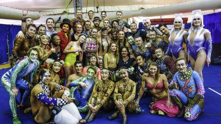 Johnny Depp and Amber Heard chatted with cast members and posed for pictures at Totem. Photo: Supplied