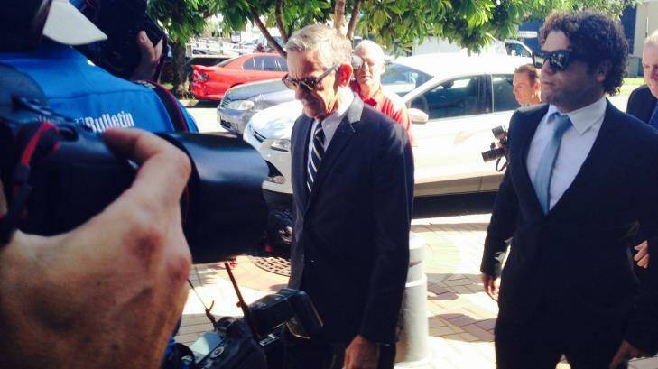 Gold Coast Titans player Beau Falloon arrives at Southport Magistrates Court. Photo: Kim Stephens