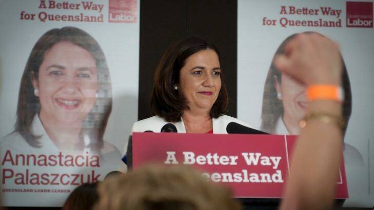 Labor leader Annastacia Palaszczuk on election night. Photo: Robert Shakespeare