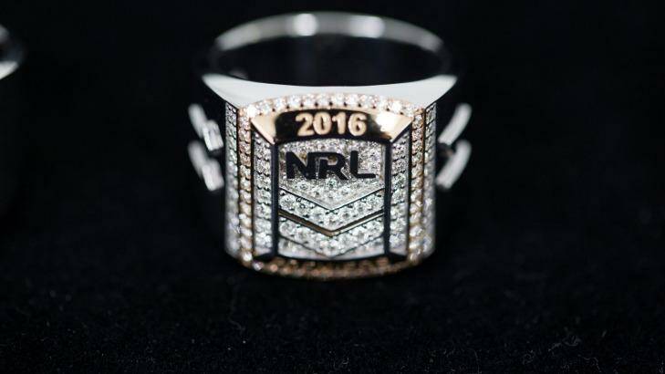 Lord of the rings: The 2016 NRL premiership ring. Photo: Edwina Pickles