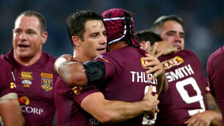 Cooper Cronk and Johnathan Thurston will be reunited for Origin game three. Photo: Getty Images 