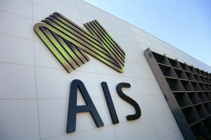 Sport.     New AIS logo on the side of the AIS Visitors Centre in Bruce.  3 February 2014. Canberra Times photo Jeffrey Chan.