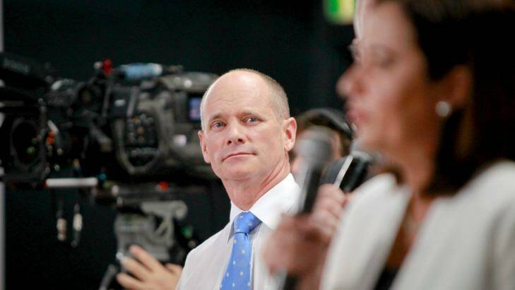 Premier Campbell Newman has gone head-to-head with Annastascia Palaszczuk during the election campaign, but he can't spell her name. Photo: Renee Melides