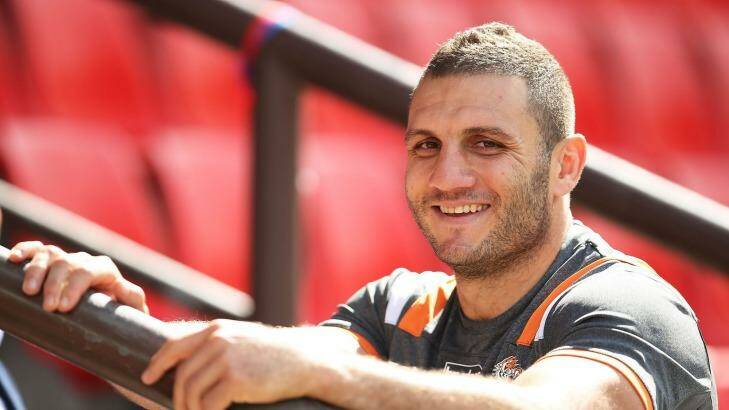 Keeping his chin up: Robbie Farah puts on a brave face despite the fact he is no longer wanted at Wests Tigers. Photo: Brendon Thorne