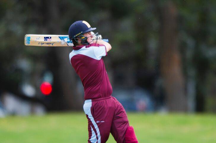 Tom Engelbrecht of Western District-UC batting for ANU v Western District-UC. Photo Jay Cronan