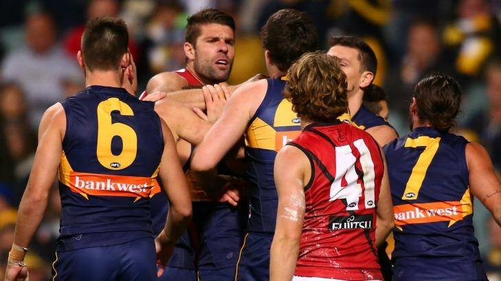 Mark Jamar added to the Bombers's woes by being reported. Photo: Paul Kane