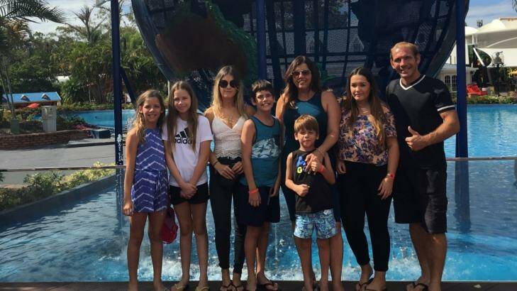 Missing fisherman Douglas Hunt, pictured with his partner Tracey Lee and their family of six children. Photo: Supplied