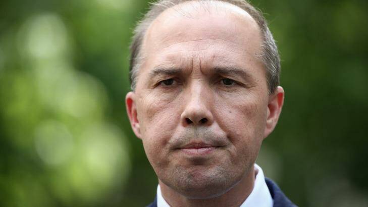 Immigration Minister Peter Dutton announces that 12 New Zealanders have had their visas cancelled on 'character' grounds. Photo: Alex Ellinghausen