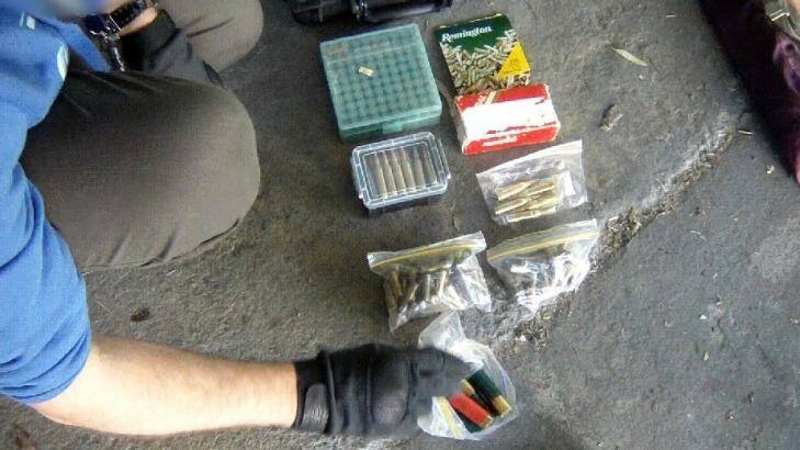 A large amount of ammunition was uncovered by police. Photo: Queensland Police Service