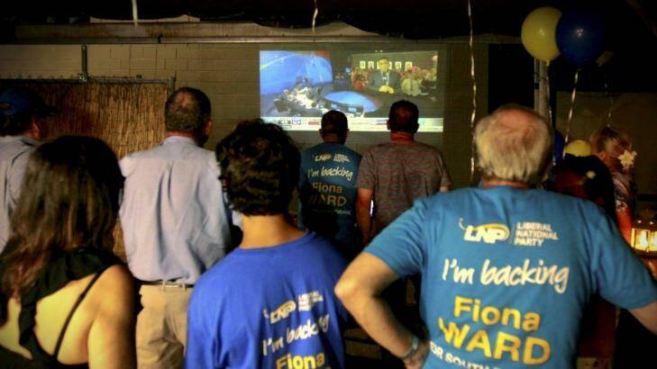 LNP supporters at South Brisbane. Photo: Renee Melides