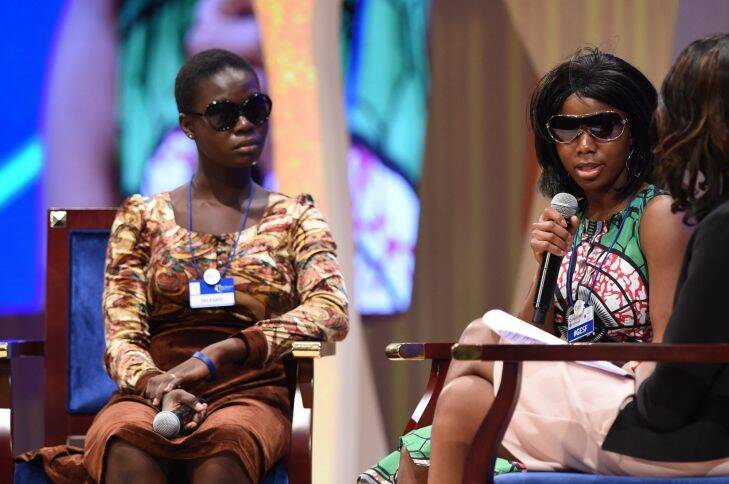 Chibok woman Sara, right, was one of the students abducted by Boko Haram from their high school in April 2014. "Rachel", left, also from Nigeria said her family was murdered by Boko Haram. Photo: supplied
