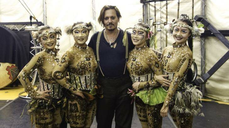 Johnny Depp and Amber Heard attended Cirque du Soleil's Totem on Saturday night. Photo: Supplied