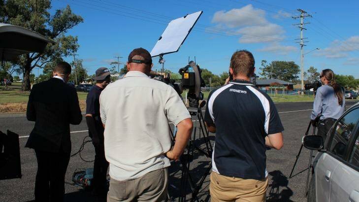 Media descend on the small, rural community of Biddeston. Photo: Melody Labinsky, Queensland Country Life